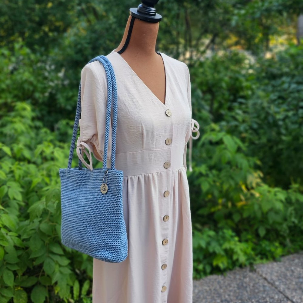 The Sak Crochet Hobo Shoulder Bag, Dusty Blue, Excellent condition - Picture 6 of 6